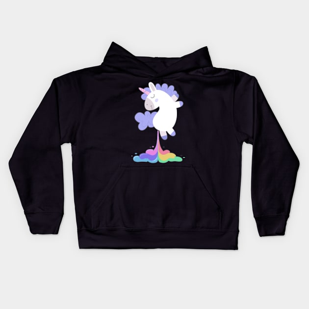 Funny Unicorn Rainbow Birthday Fart Shirt - Gift Kids Hoodie by Nulian Sanchez